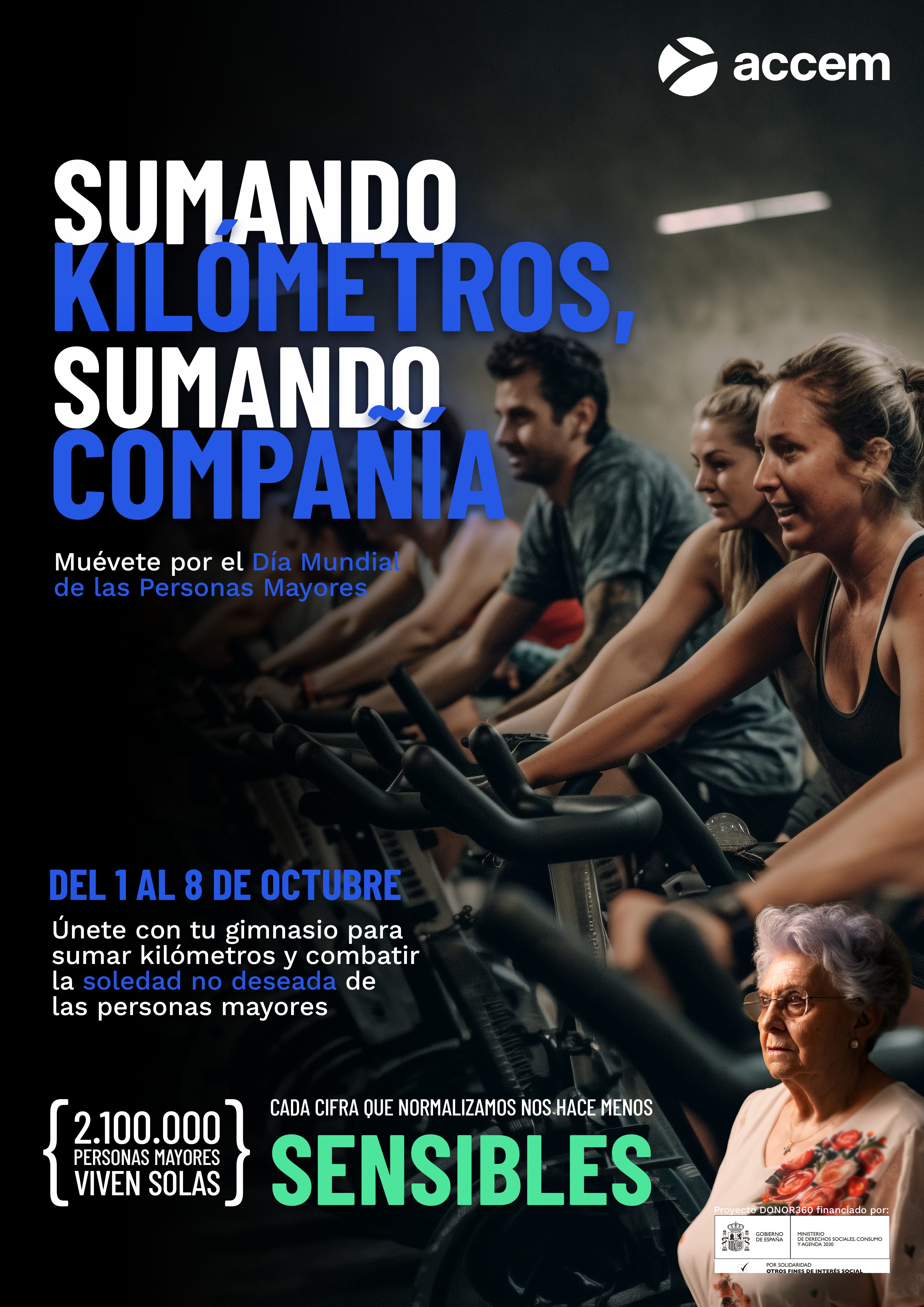 Cartel de la campaña Sumando kilómetros, sumando compañía